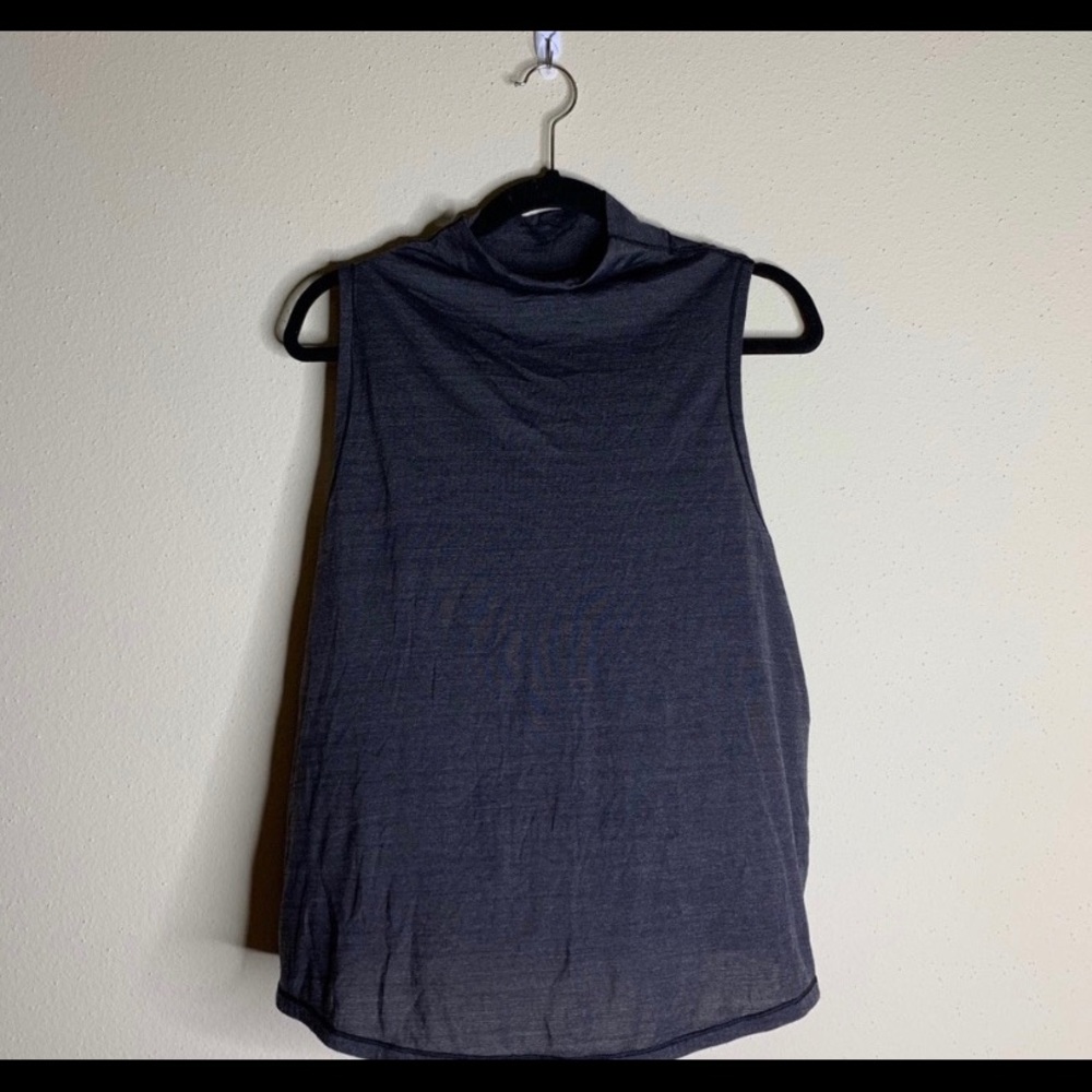lululemon grey open back sleeveless workout top